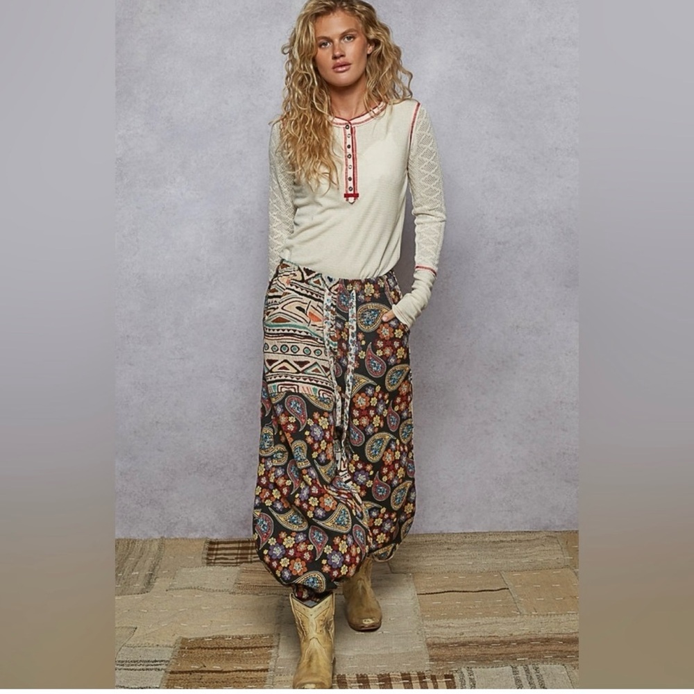 POL Aztec Paisley Patterned Joggers